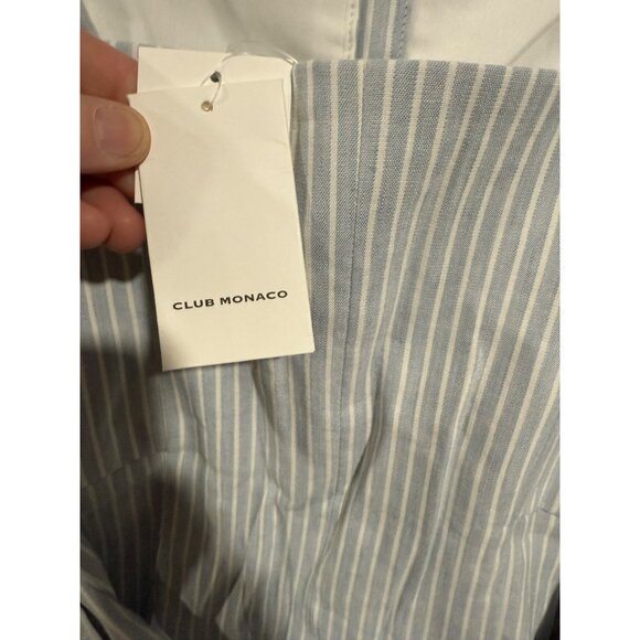 Club Monaco Blue & White Striped Sleeveless Dress With Belt Size 12 - Picture 5 of 6